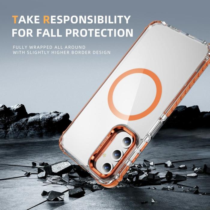 OEM - Samsung Galaxy A35 5G Skal Transparent med Linssupport - Orange