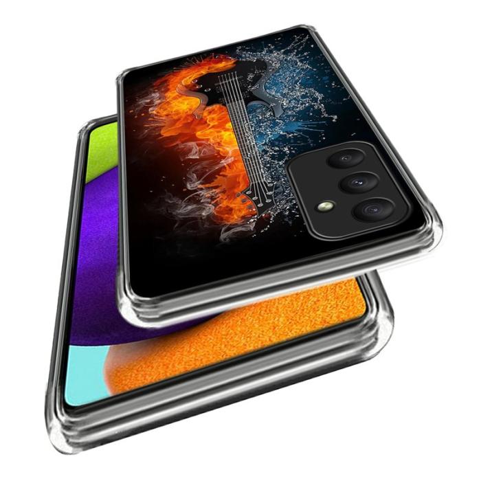 OEM - Samsung Galaxy A35 5G Skal Tunn Flexibel TPU - Is och Eld Gitarr