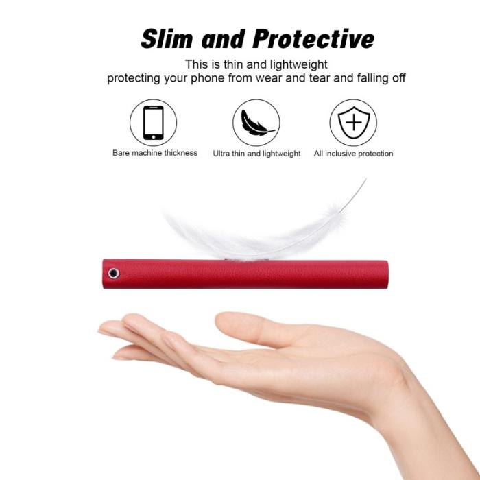 OEM - Samsung Galaxy A35 5G Skal Ultra-Tunn Konstläder + TPU - Röd