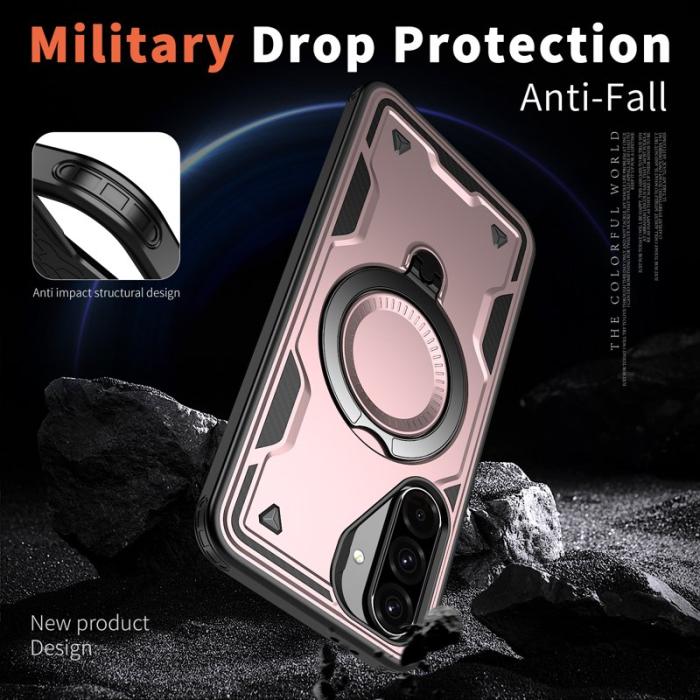 N/A - Samsung Galaxy A36 5G Skal Plast MagSafe Militärskydd - Roséguld