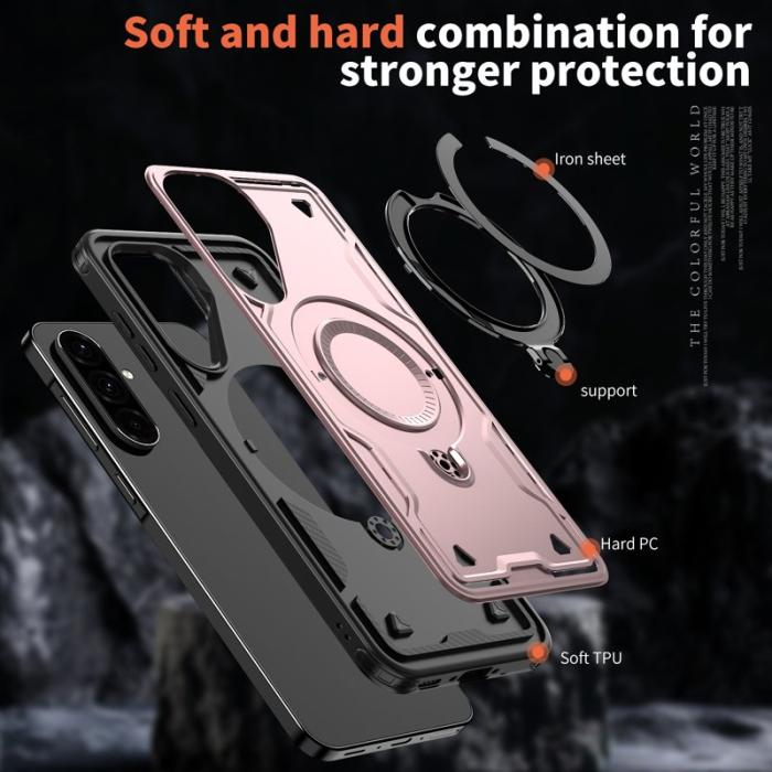 N/A - Samsung Galaxy A36 5G Skal Plast MagSafe Militärskydd - Roséguld