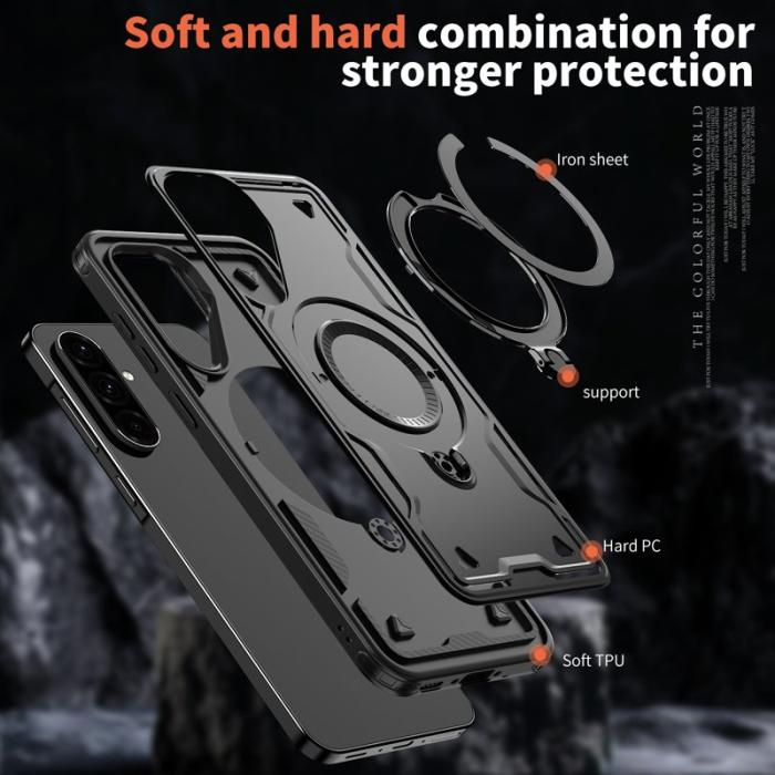 N/A - Samsung Galaxy A36 5G Skal Plast Militärskydd - Svart