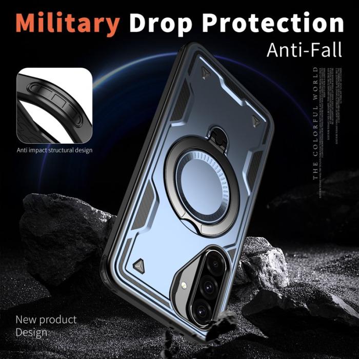 N/A - Samsung Galaxy A36 5G Skal Plast Militärskydd Kickstand - Blå