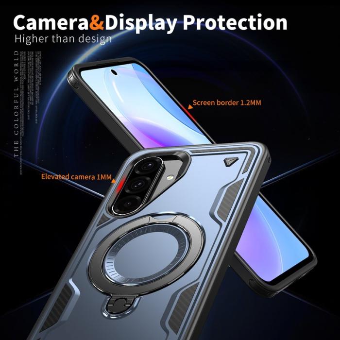 N/A - Samsung Galaxy A36 5G Skal Plast Militärskydd Kickstand - Blå