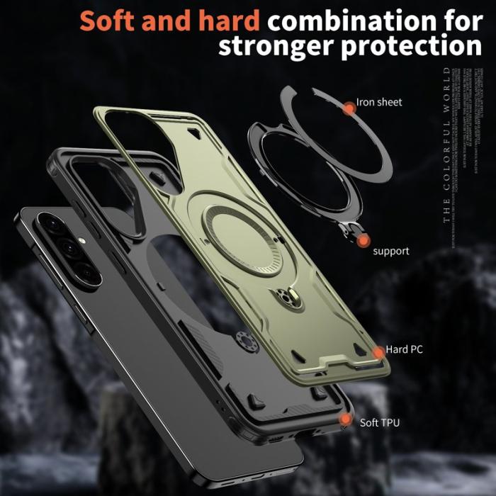 N/A - Samsung Galaxy A36 5G Skal Plast Militärt Skydd - Olive Green