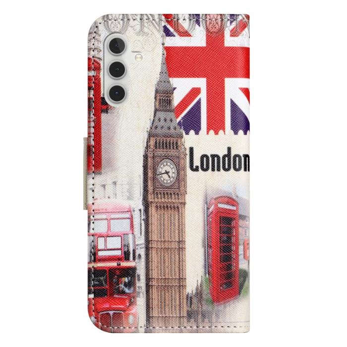 OEM - Samsung Galaxy A37 / A36 5G Fodral Äkta Läder - London Big Ben