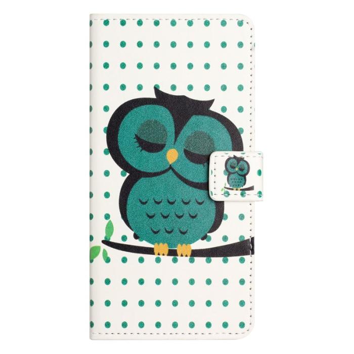 OEM - Samsung Galaxy A37 / A36 5G Fodral PU Läder Mönster - Dots Owl