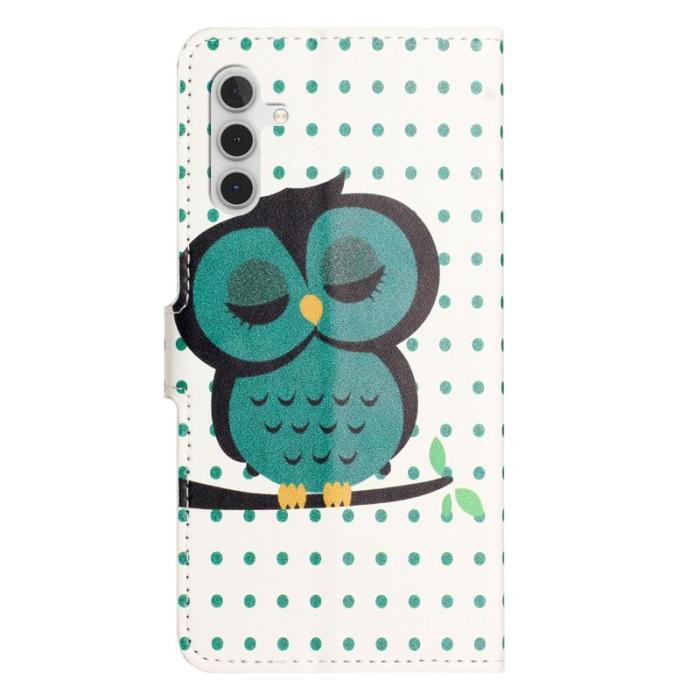 OEM - Samsung Galaxy A37 / A36 5G Fodral PU Läder Mönster - Dots Owl