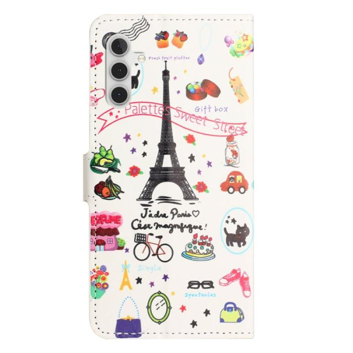OEM - Samsung Galaxy A37 / A36 5G Fodral PU Läder Mönster - Eiffel Tower