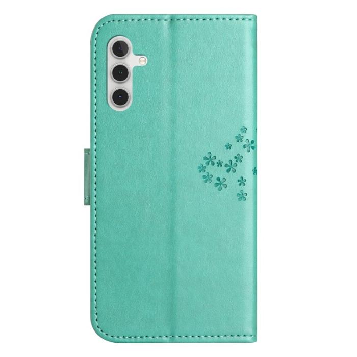 OEM - Samsung Galaxy A37 / A36 5G Fodral PU Läder Uggla Träd - Cyan