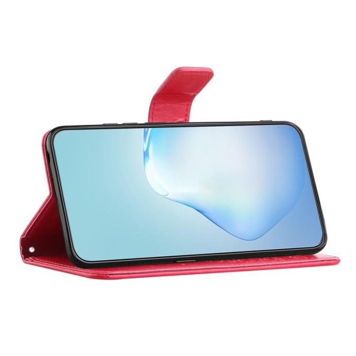 OEM - Samsung Galaxy A37 / A36 5G Fodral PU Läder Uggla Träd - Röd