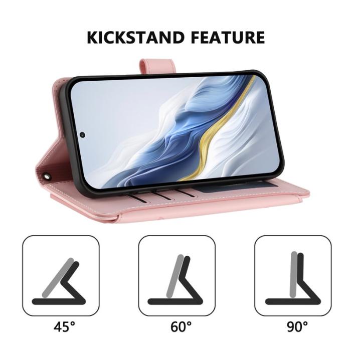 OEM - Samsung Galaxy A37 Plånboksfodral Konstläder Blomtryck - Rosa