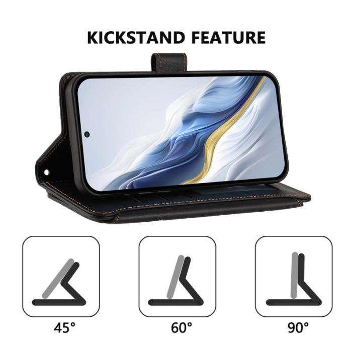 OEM - Samsung Galaxy A37 Plånboksfodral Konstläder Blomtryck - Svart