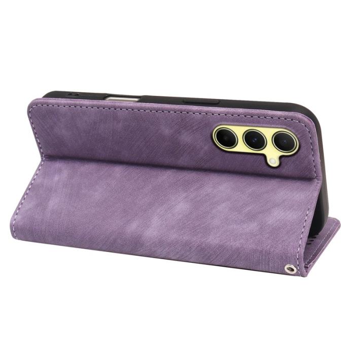 OEM - Samsung Galaxy A37 Fodral Äkta Läder Magnetiskt Skydd - Lila