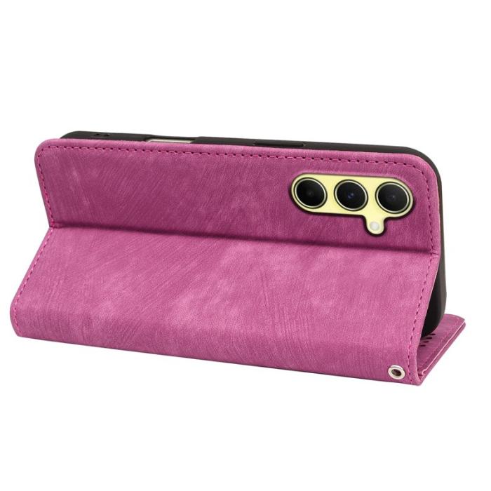 OEM - Samsung Galaxy A37 Fodral Äkta Läder Magnetiskt Skydd - Rosa