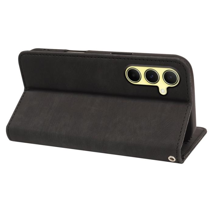 OEM - Samsung Galaxy A37 Fodral Äkta Läder Magnetiskt Skydd - Svart