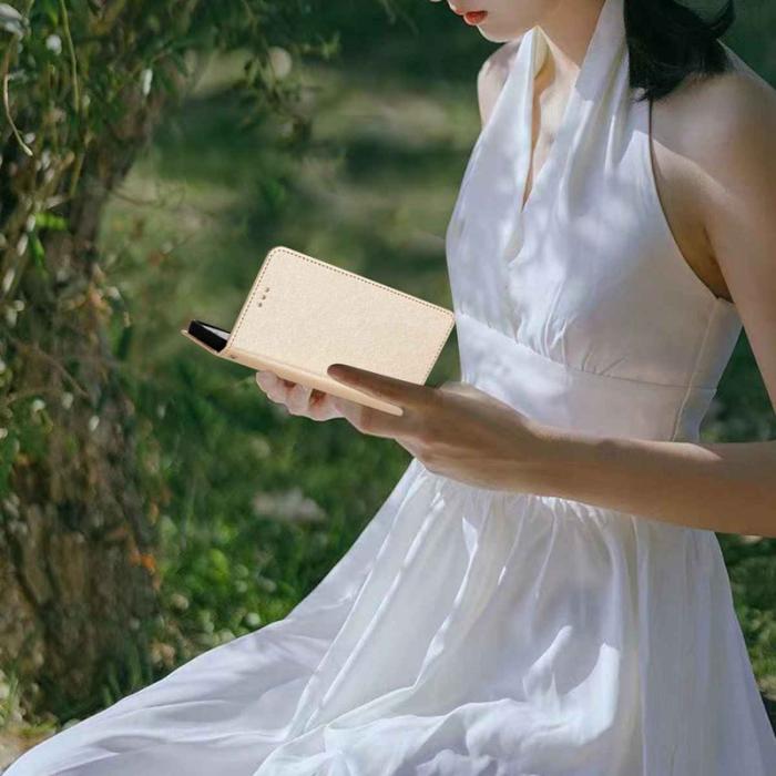 OEM - Samsung Galaxy A37 Plånboksfodral Konstläder Magnetlås - Guld