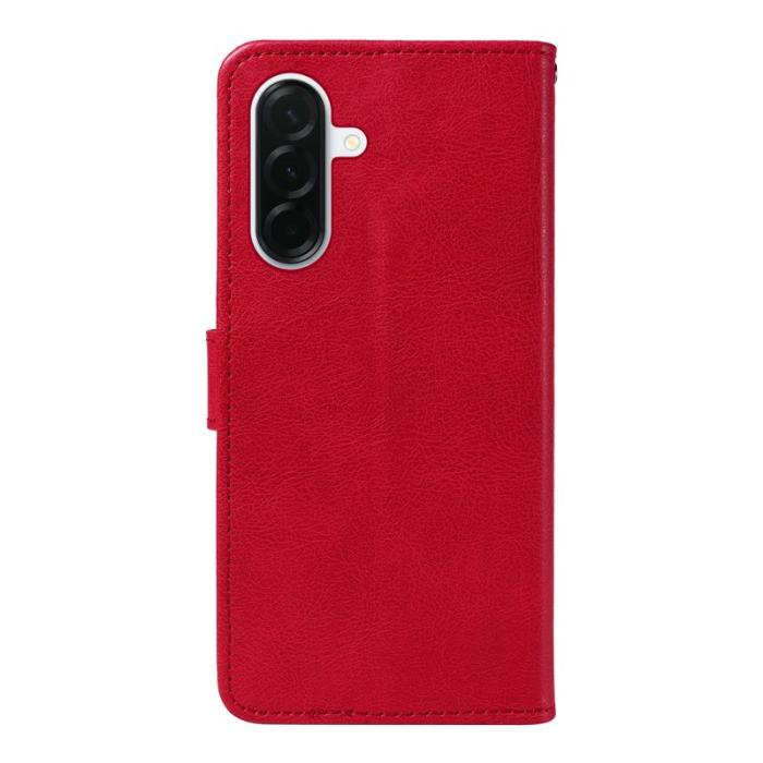 OEM - Samsung Galaxy A37 Plånboksfodral Konstläder Med Rem Ställ - Röd