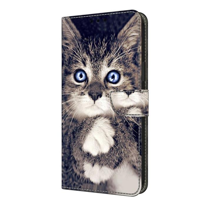 OEM - Samsung Galaxy A37 Plånboksfodral Konstläder Mönstertryck - Hand-holding Cat