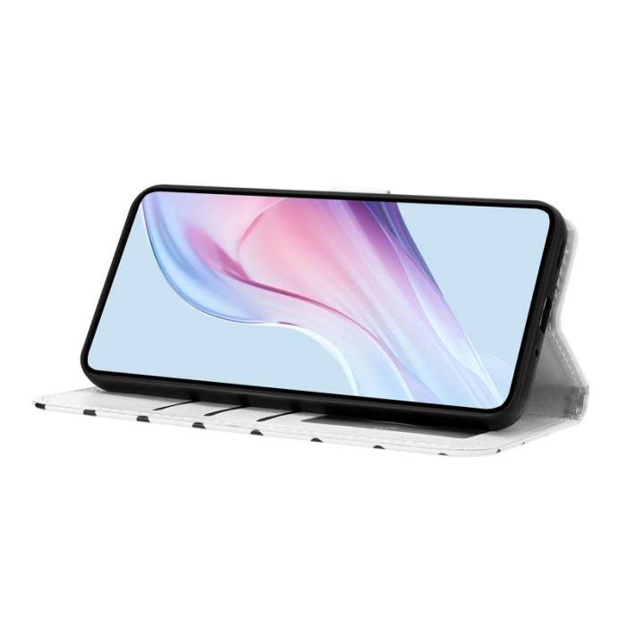 OEM - Samsung Galaxy A37 Plånboksfodral Konstläder Prickigt Ställ - Vit