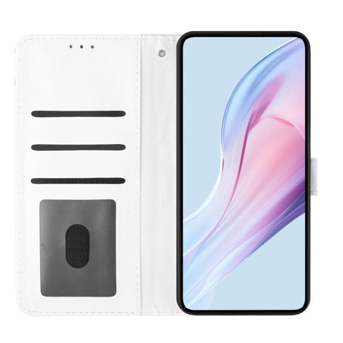 OEM - Samsung Galaxy A37 Plånboksfodral Konstläder Prickigt Ställ - Vit