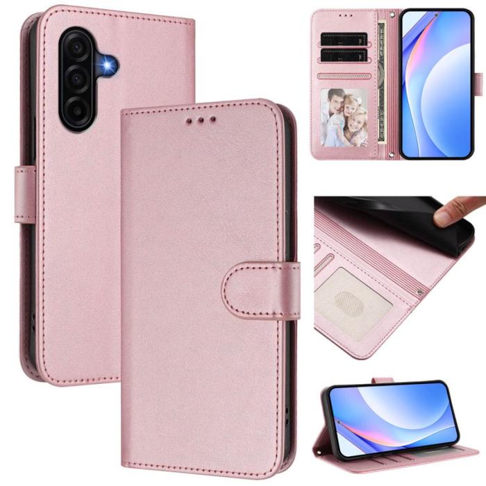 OEM - Samsung Galaxy A37 Plånboksfodral Konstläder RFID Skydd - Rosa