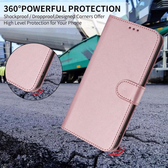 OEM - Samsung Galaxy A37 Plånboksfodral Konstläder RFID Skydd - Rosa
