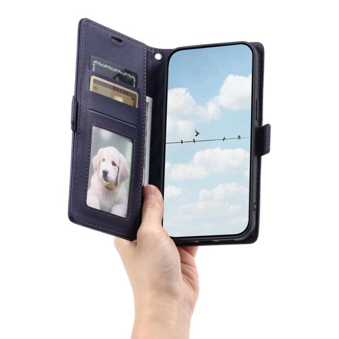 OEM - Samsung Galaxy A37 Plånboksfodral Konstläder Rhombus Textur - Blå