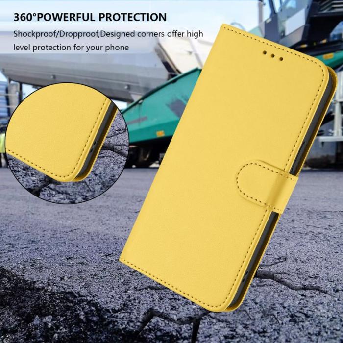 OEM - Samsung Galaxy A37 Fodral Äkta Läder Ställfunktion - Gul