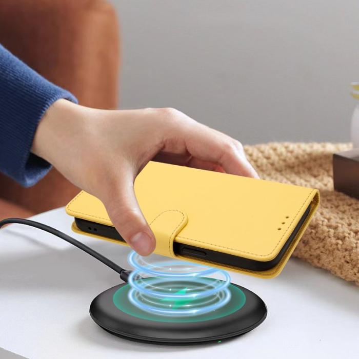 OEM - Samsung Galaxy A37 Plånboksfodral Konstläder Ställfunktion - Gul