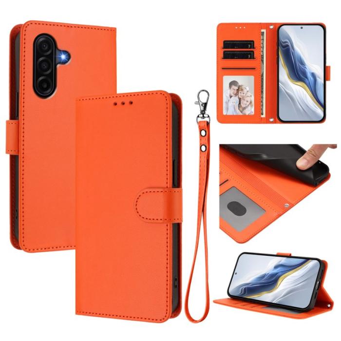 OEM - Samsung Galaxy A37 Plånboksfodral Konstläder Ställfunktion - Orange