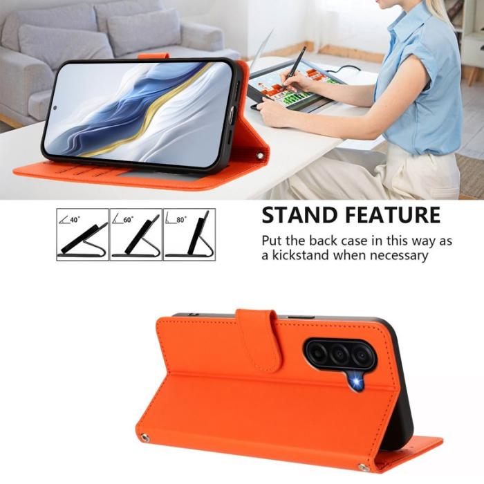 OEM - Samsung Galaxy A37 Plånboksfodral Konstläder Ställfunktion - Orange