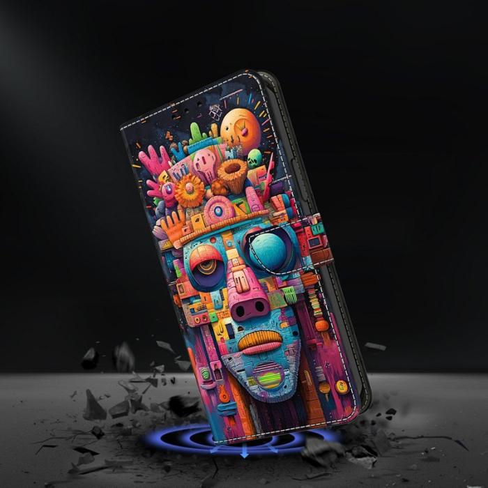 OEM - Samsung Galaxy A37 Plånboksfodral Flip Konstläder Mönstertryck - Graffiti