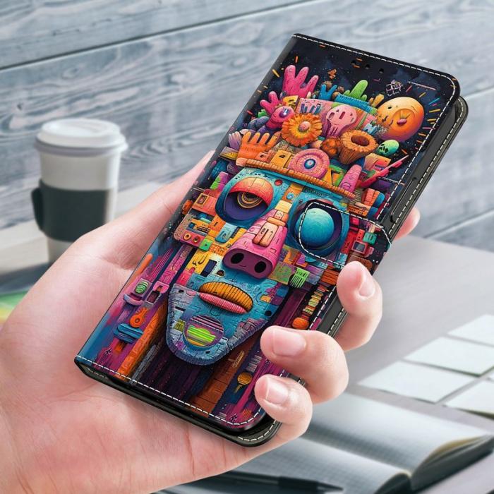 OEM - Samsung Galaxy A37 Plånboksfodral Flip Konstläder Mönstertryck - Graffiti