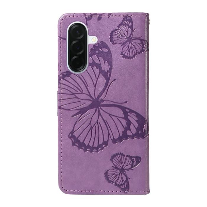 OEM - Samsung Galaxy A37 Plånboksfodral Konstläder Blommor - Lila