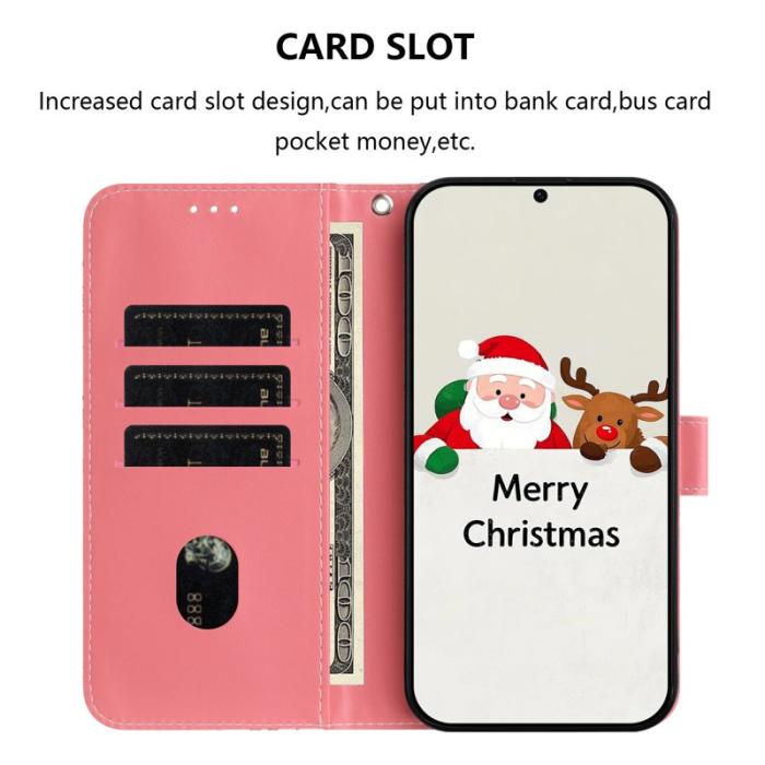 OEM - Samsung Galaxy A37 Plånboksfodral Konstläder Julmönster - Julgran