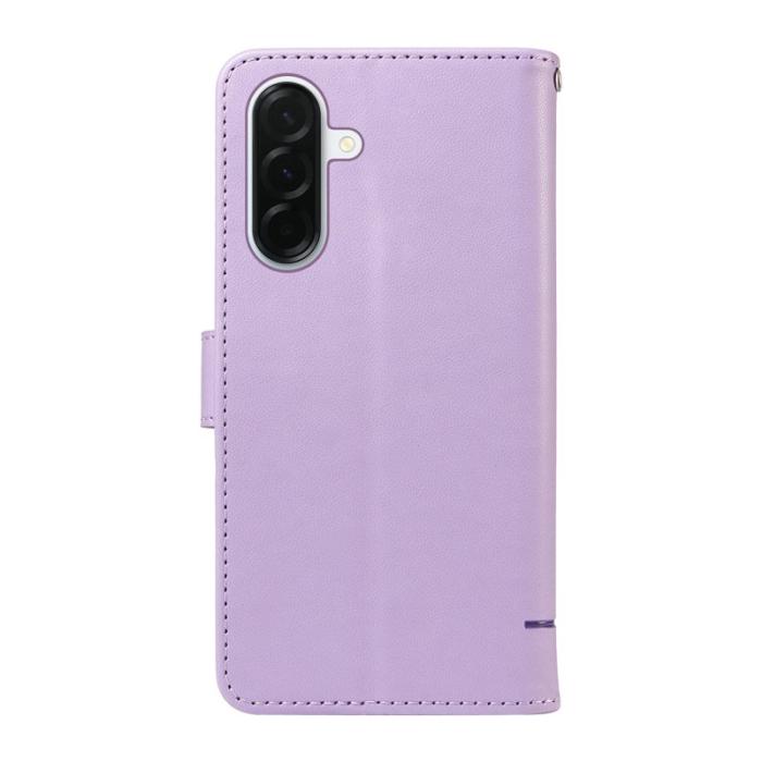 OEM - Samsung Galaxy A37 Plånboksfodral Konstläder Kattmönster - Lila