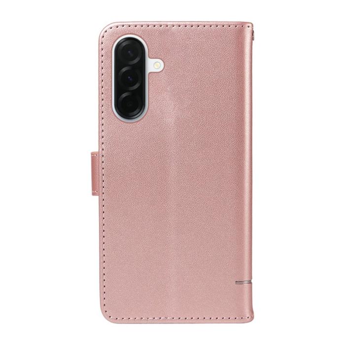 OEM - Samsung Galaxy A37 Plånboksfodral Konstläder Kattmönster - Roséguld