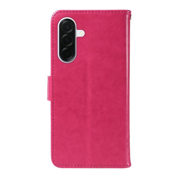 OEM - Samsung Galaxy A37 Plånboksfodral Konstläder Kattträd Mönster - Rosa