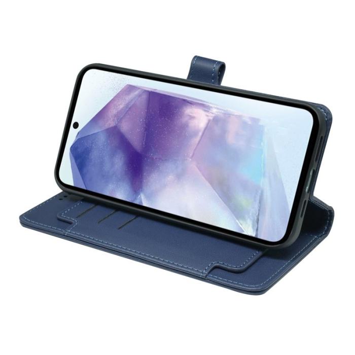 OEM - Samsung Galaxy A37 Fodral Konstläder Rutig - Blå