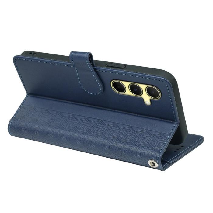 OEM - Samsung Galaxy A37 Fodral Konstläder Rutig - Blå