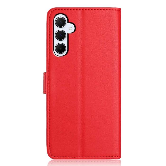 OEM - Samsung Galaxy A37 Fodral Läder Med Rem Flera Kortfack - Röd