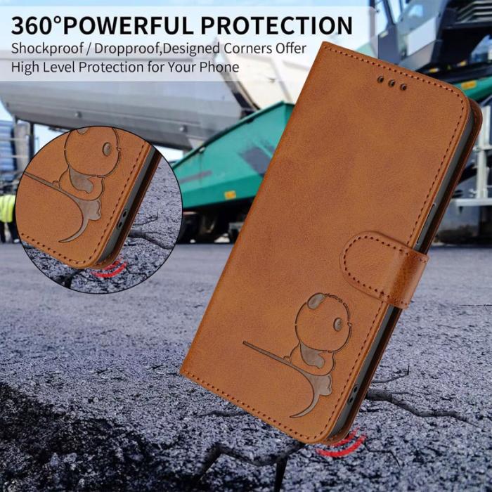 OEM - Samsung Galaxy A37 Plånboksfodral Konstläder RFID-Skydd - Brun