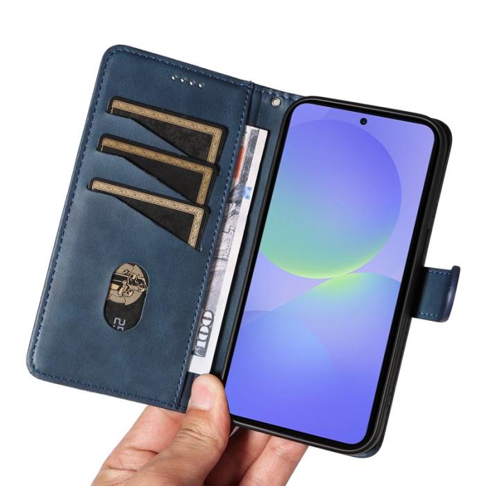 OEM - Samsung Galaxy A37 Plånboksfodral Konstläder Ställ - Blå