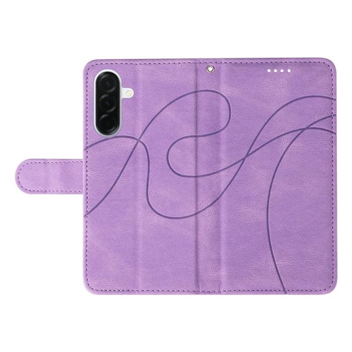 OEM - Samsung Galaxy A37 Plånboksfodral Konstläder Ställ med Kurvad Linje - Lila