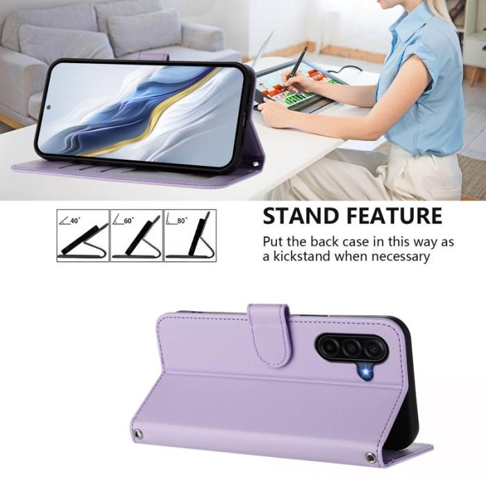 OEM - Samsung Galaxy A37 Fodral Läder Ställfunktion - Ljus Lila