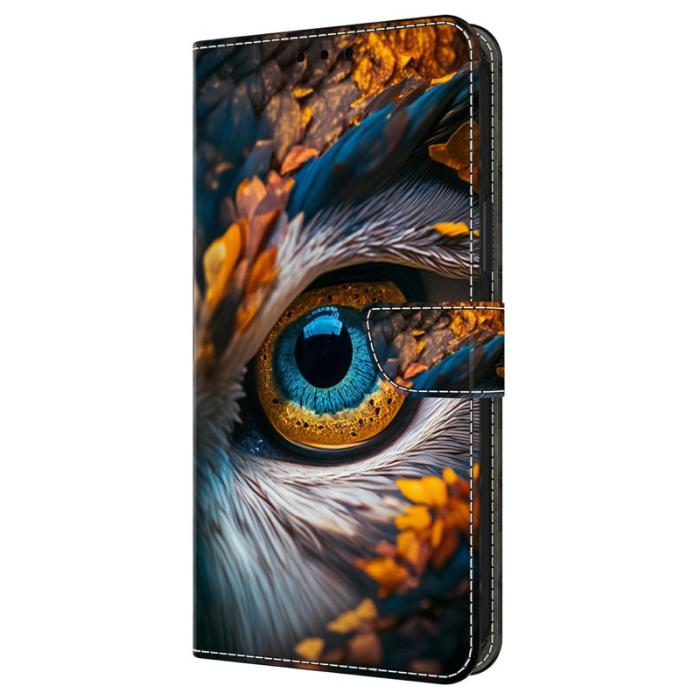 OEM - Samsung Galaxy A37 Fodral Mönstertryck PU Läder - Blå Ögon