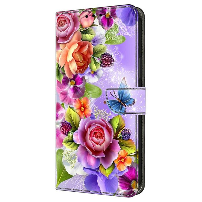 OEM - Samsung Galaxy A37 Fodral Mönstertryck PU Läder - Blommor