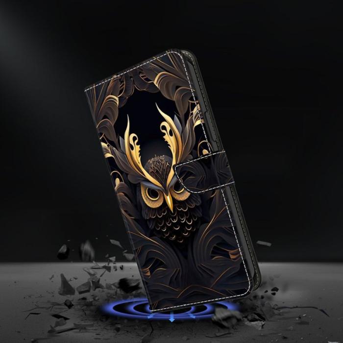 OEM - Samsung Galaxy A37 Fodral Mönstertryck PU Läder - Owl
