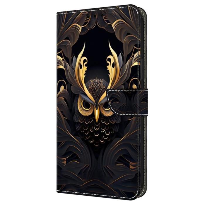 OEM - Samsung Galaxy A37 Fodral Mönstertryck PU Läder - Owl